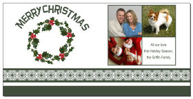 Holly Christmas Wreath Cards with multiple photo 8